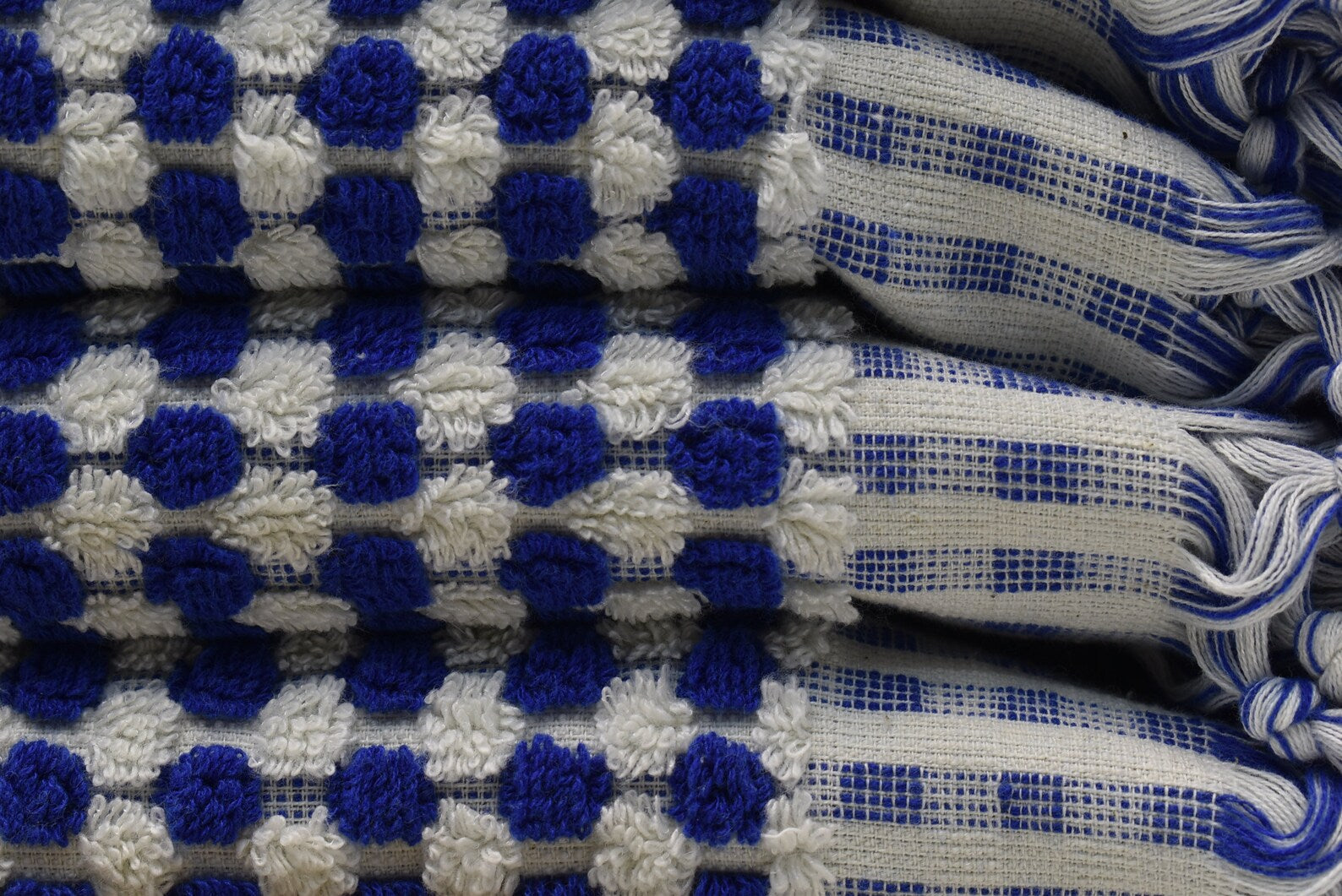 Bubble Navy Terry Hand Towel 100 Percent Turkish Cotton 38 Inch L x 20 Inch W - Love Salve 