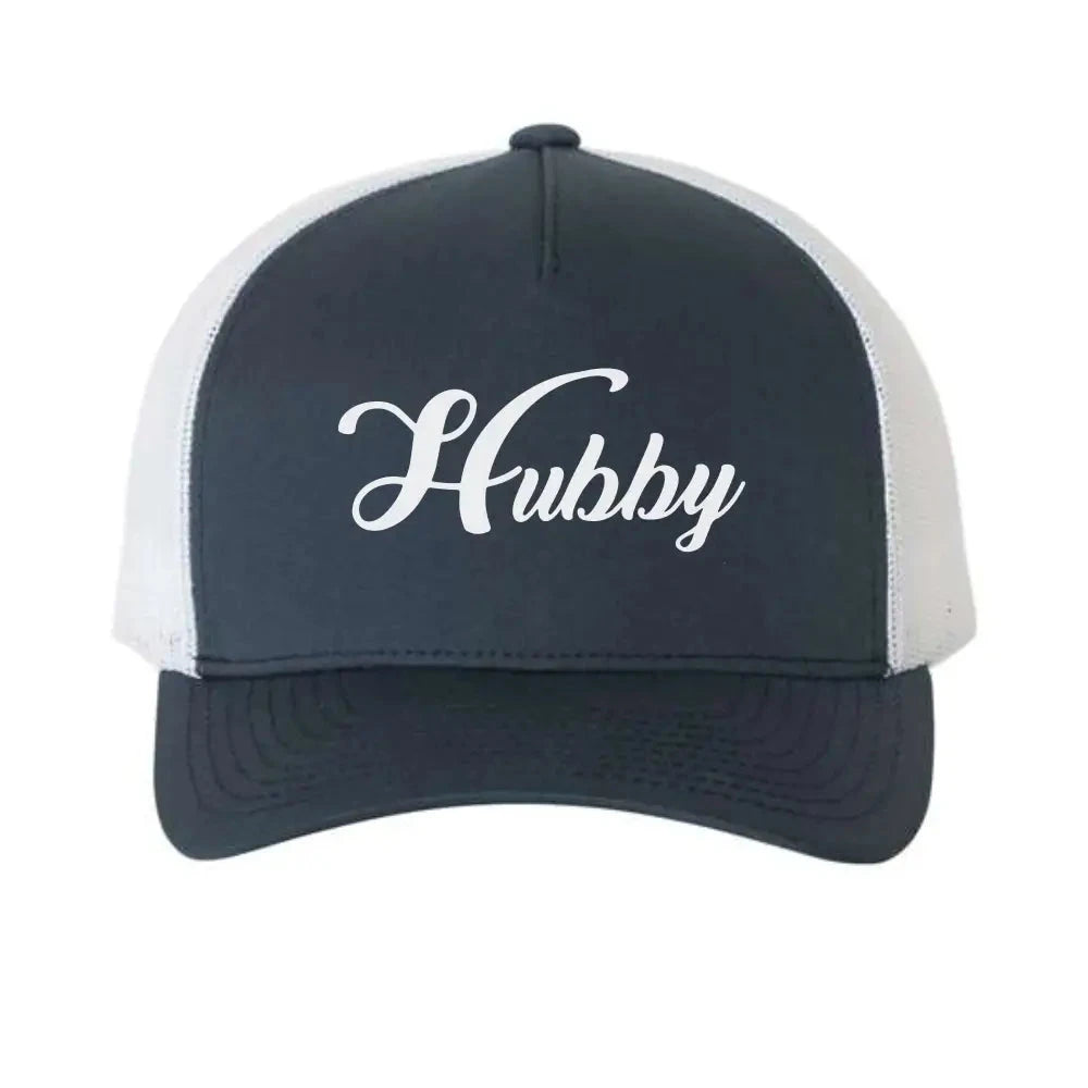 Embroidered Hubby Trucker Hat – Classic Mesh Cap for Wedding or Anniversary Adorb.co
