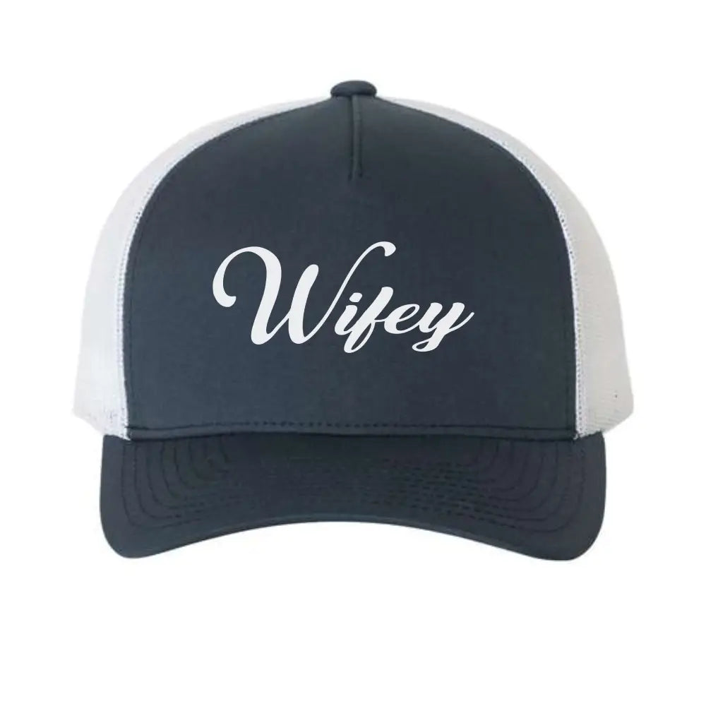 Embroidered Wifey Trucker Hat – Classic Mesh Cap for Wedding or Anniversary Adorb.co