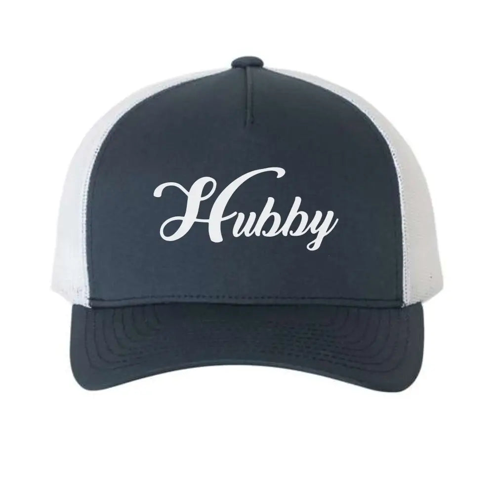 Embroidered Hubby Trucker Hat – Classic Mesh Cap for Wedding or Anniversary Adorb.co