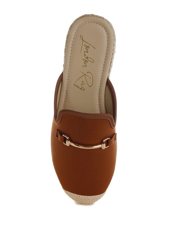 Nazaya Horsebit Detail Espadrilles Mules for Women - Love Salve 