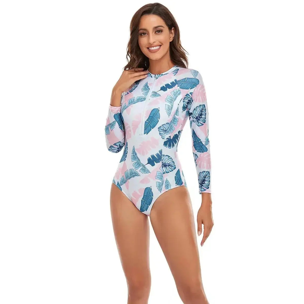 New Long Sleeve Printed One Piece Swimsuit Women Surfing - Love Salve 