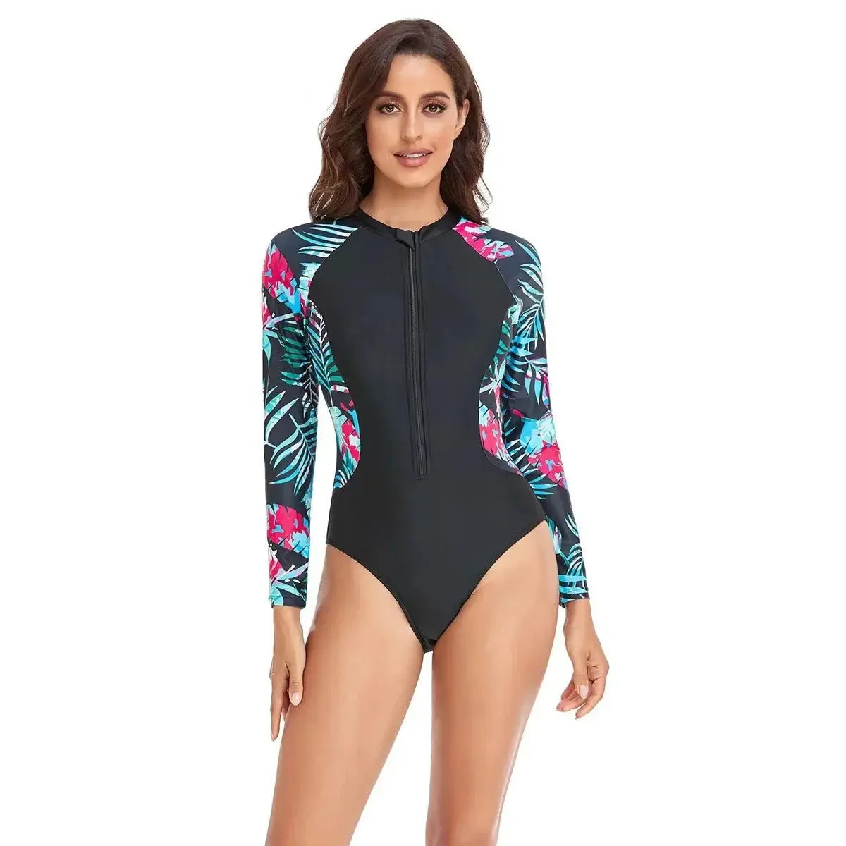 New Long Sleeve Printed One Piece Swimsuit Women Surfing - Love Salve 