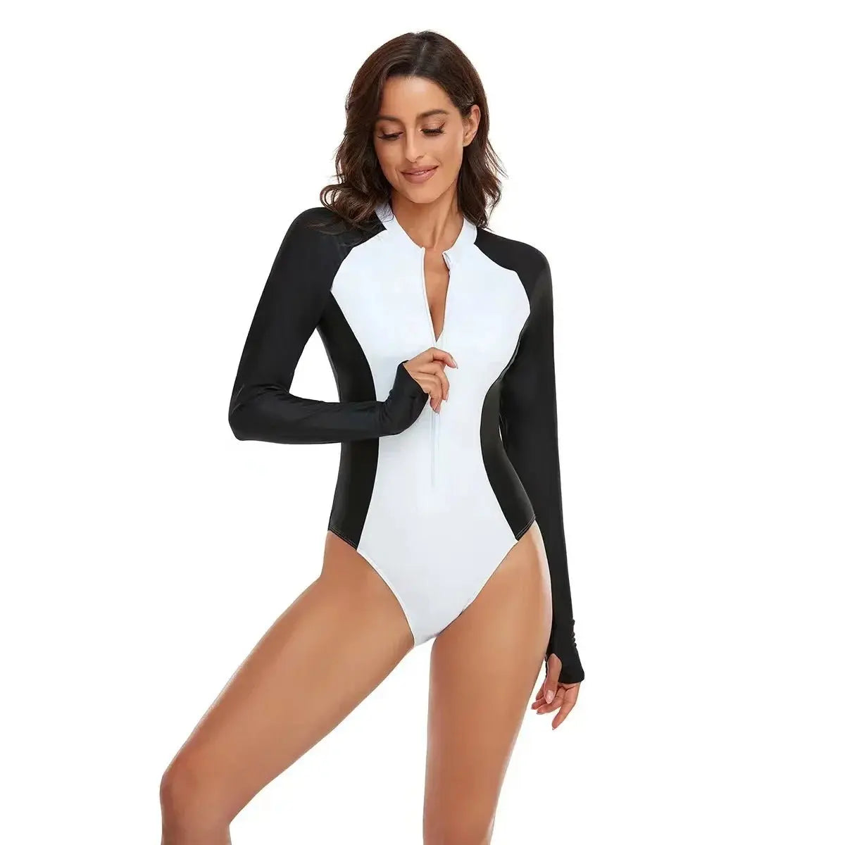 New Long Sleeve Printed One Piece Swimsuit Women Surfing - Love Salve 