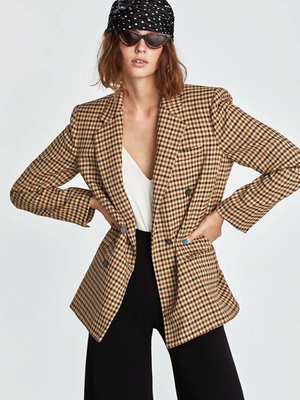 New Women's Suit Plaid Small Suit Jacket for Stylish Look - Love Salve