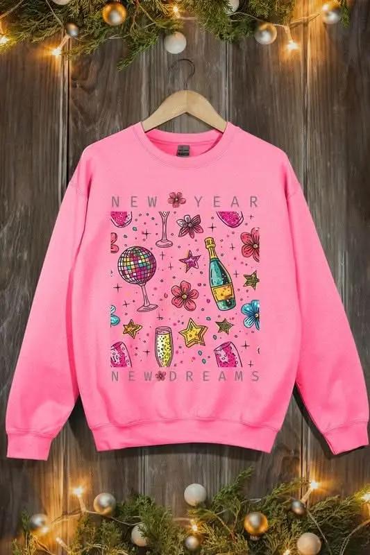 New Year New Dreams Graphic Fleece Sweatshirts - Love Salve 