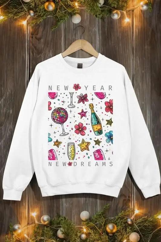 New Year New Dreams Graphic Fleece Sweatshirts - Love Salve 