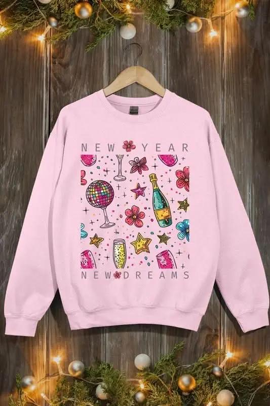 New Year New Dreams Graphic Fleece Sweatshirts - Love Salve 