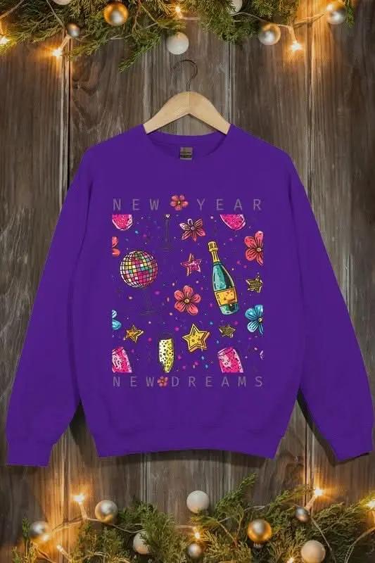 New Year New Dreams Graphic Fleece Sweatshirts - Love Salve 