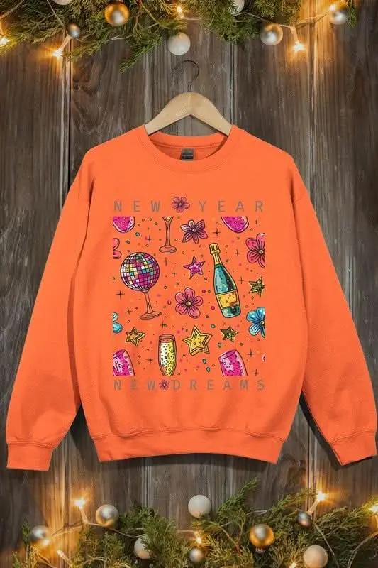 New Year New Dreams Graphic Fleece Sweatshirts - Love Salve 