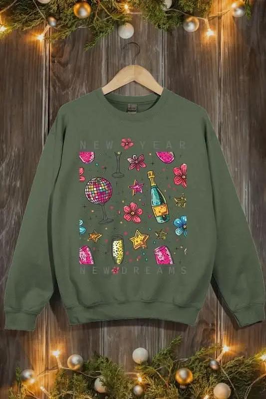 New Year New Dreams Graphic Fleece Sweatshirts - Love Salve 