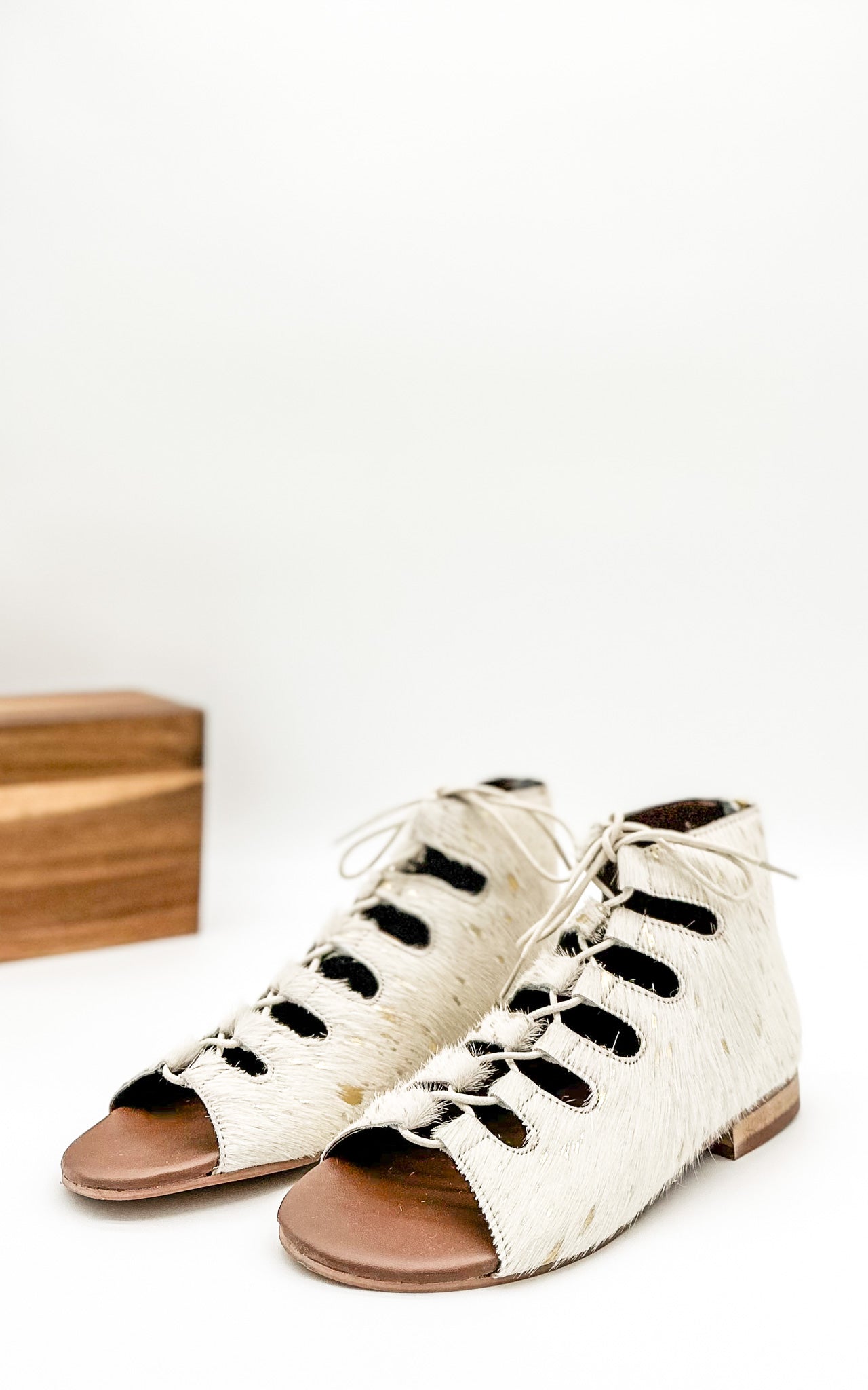 Nola Gold Sandals Gladiator Style Lace Up Back Zip Naughty Monkey