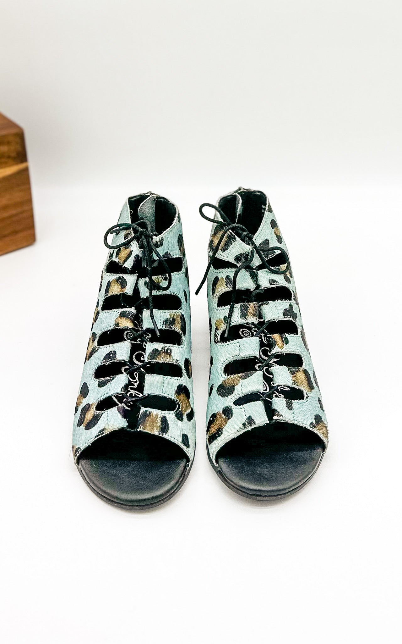 Nola Teal Sandals With Lace Up Front And Back Zip Closure Naughty Monkey