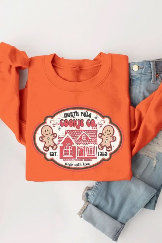 North Pole Gingerbread Cookie Graphic Sweatshirts - Love Salve 