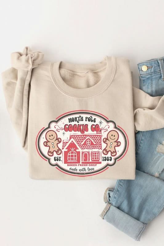 North Pole Gingerbread Cookie Graphic Sweatshirts - Love Salve 