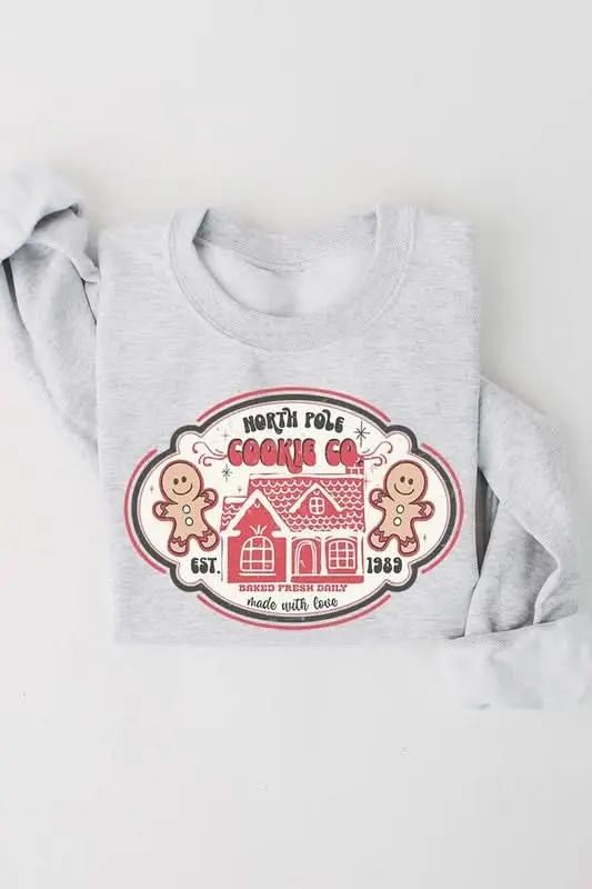 North Pole Gingerbread Cookie Graphic Sweatshirts - Love Salve 