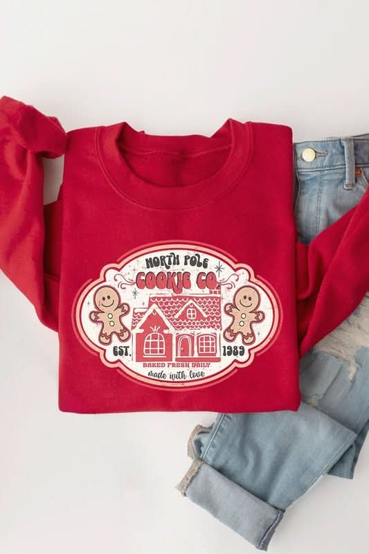 North Pole Gingerbread Cookie Graphic Sweatshirts - Love Salve 