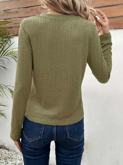 Notched Long Sleeve T-Shirt - Love Salve 
