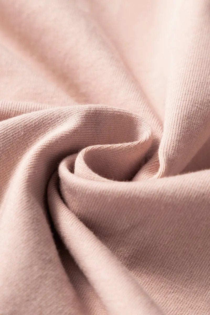 Oatmeal Frilled Trim Crew Neck Loose Fit Mini Dress Stylish - Love Salve 