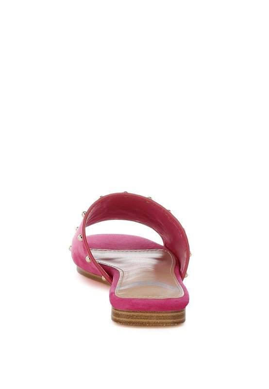 Odalia Soft Suede Leather Studded Flats for Women - Love Salve 