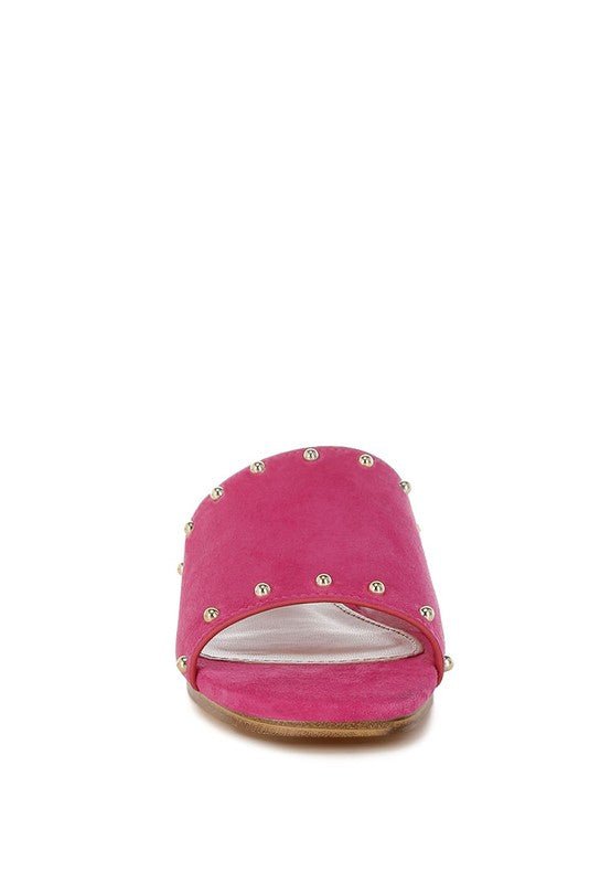 Odalia Soft Suede Leather Studded Flats for Women - Love Salve 