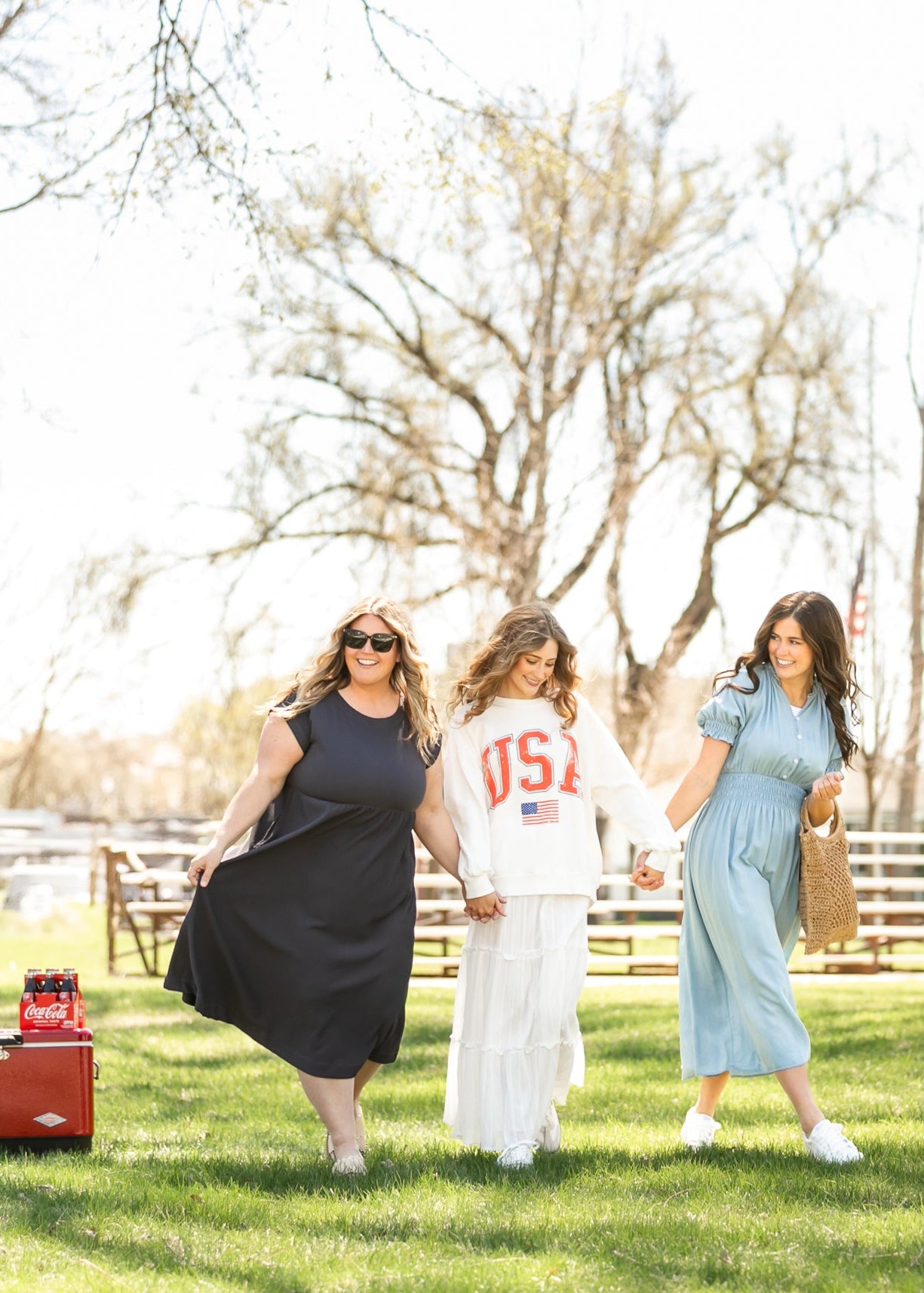 Olivia A-line Solid Midi Dress Inherit Co.