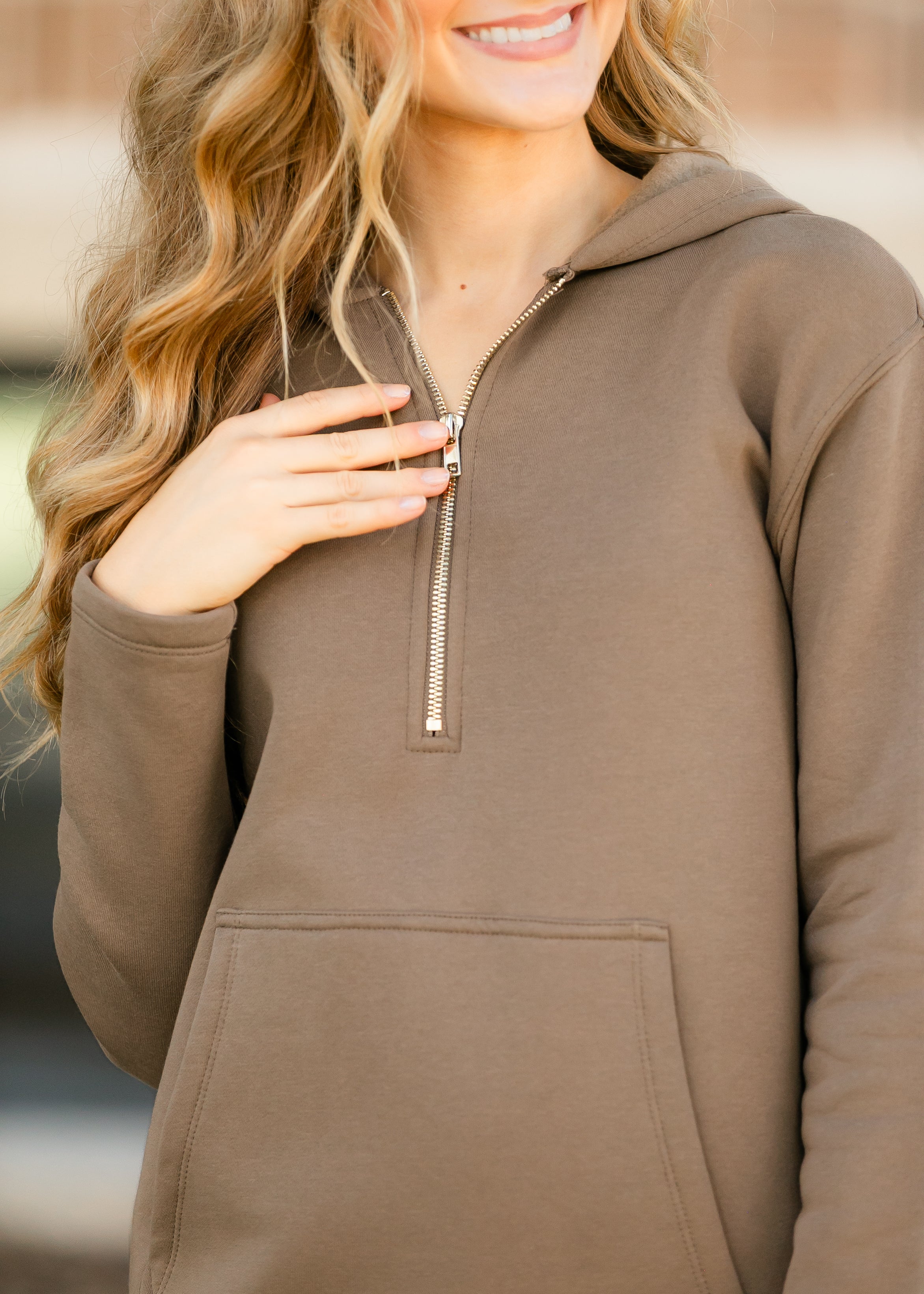 Olympia Zipper Sweatshirt Dress Inherit Co.