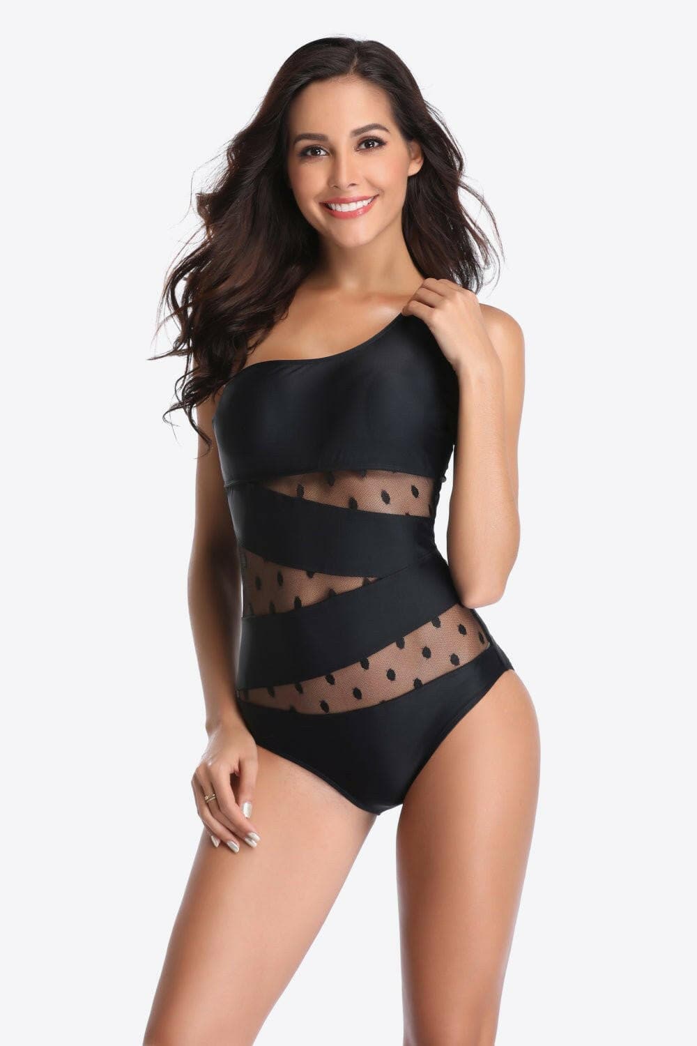 One-Shoulder Sleeveless One-Piece Swimsuit - Love Salve