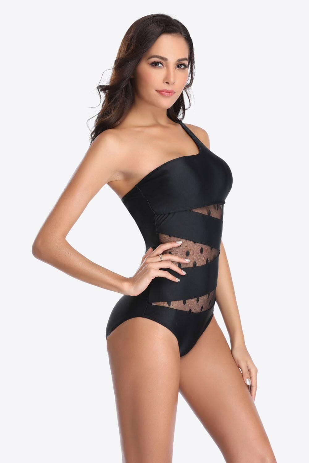 One-Shoulder Sleeveless One-Piece Swimsuit - Love Salve