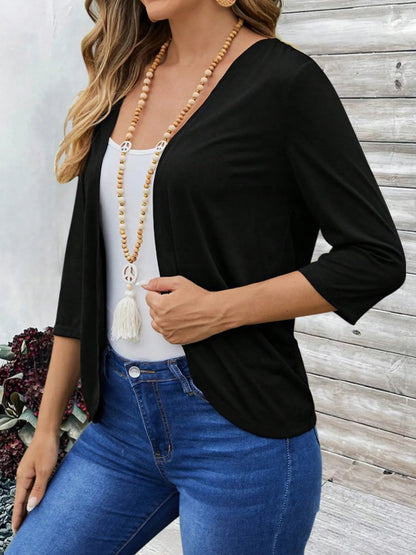 Open Front 3/4 Sleeves Cardigan - Love Salve