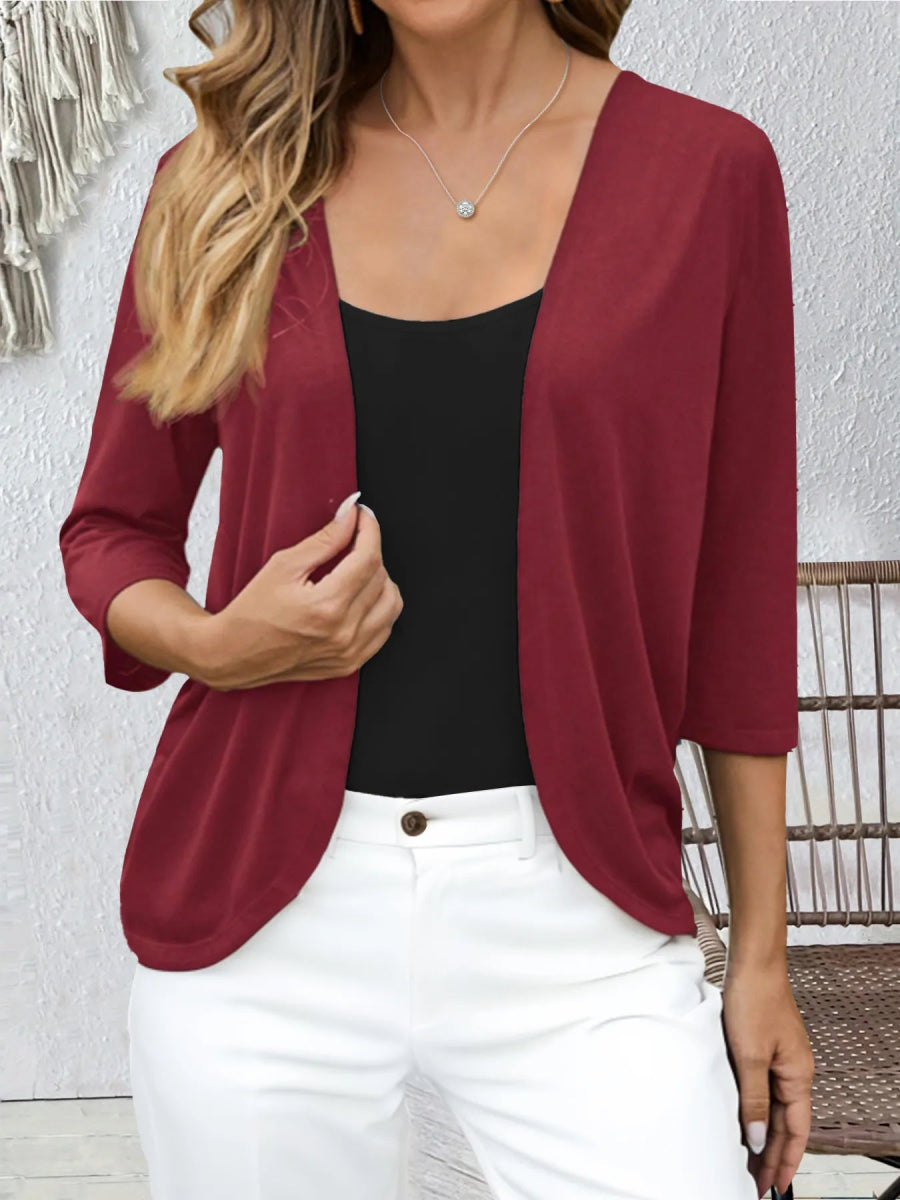 Open Front 3/4 Sleeves Cardigan - Love Salve