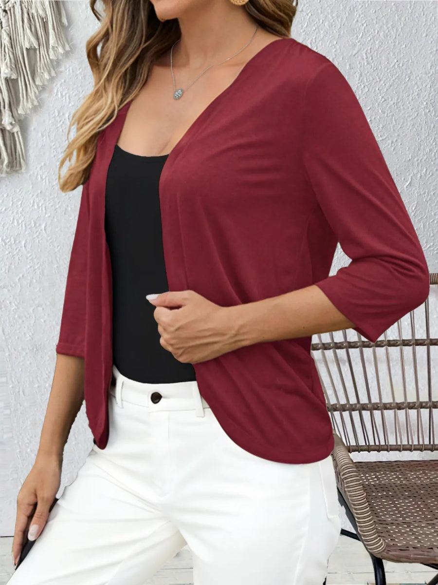 Open Front 3/4 Sleeves Cardigan - Love Salve