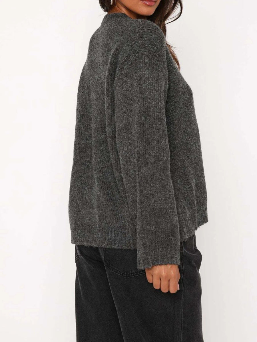 Open Front Tied Sweater Cardigan - Love Salve