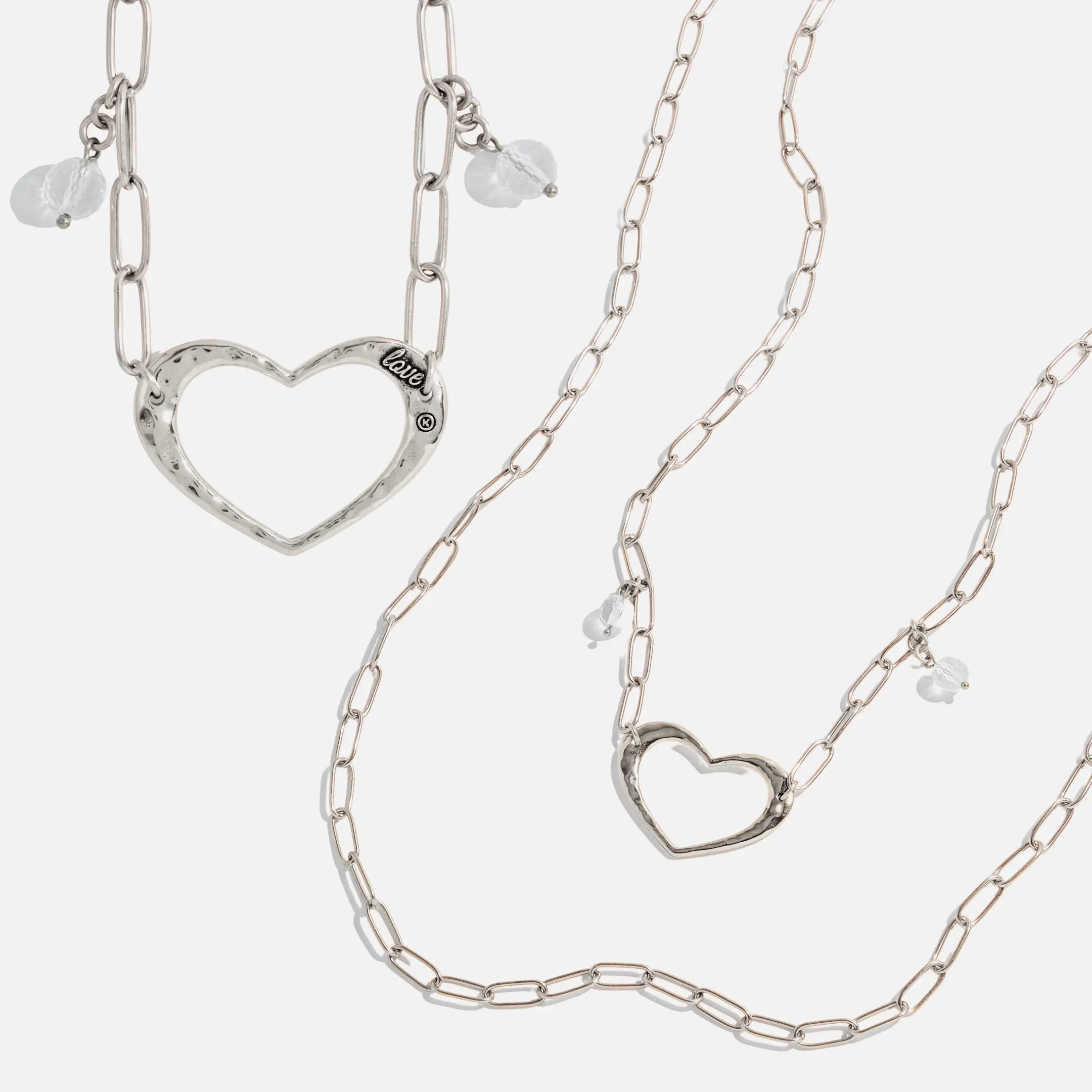 Love Open Heart Long Chain Necklace Katia Designs