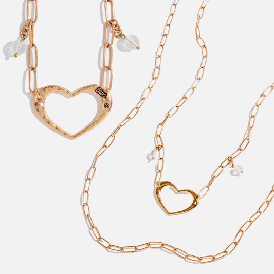 Love Open Heart Long Chain Necklace Katia Designs