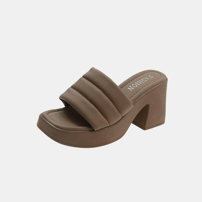 Open Toe Block Heel Sandals - Love Salve