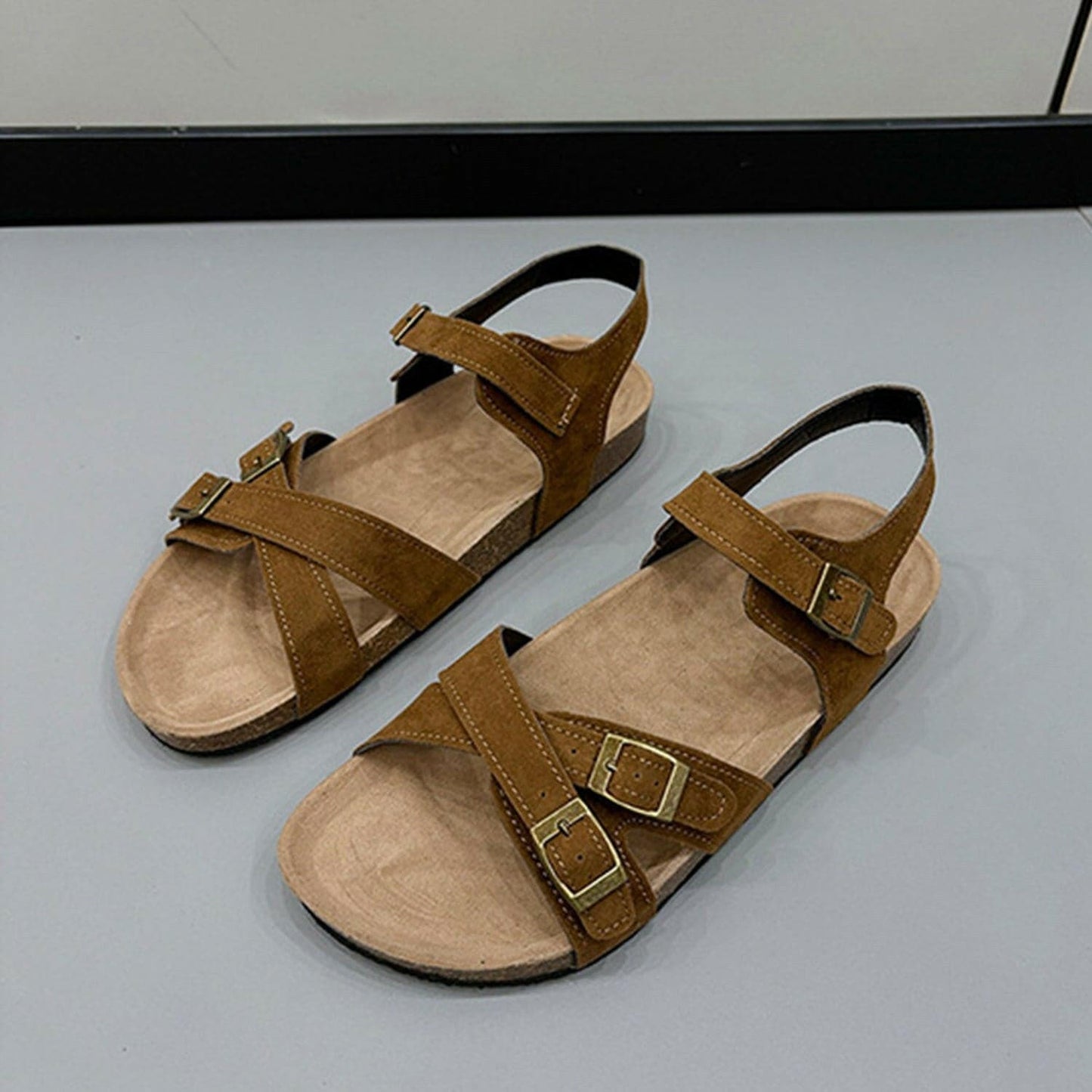 Open Toe Flat Buckle Sandals - Love Salve