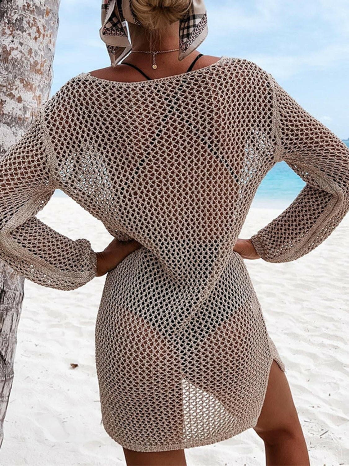 Openwork Tie Neck Cover-Up - Love Salve