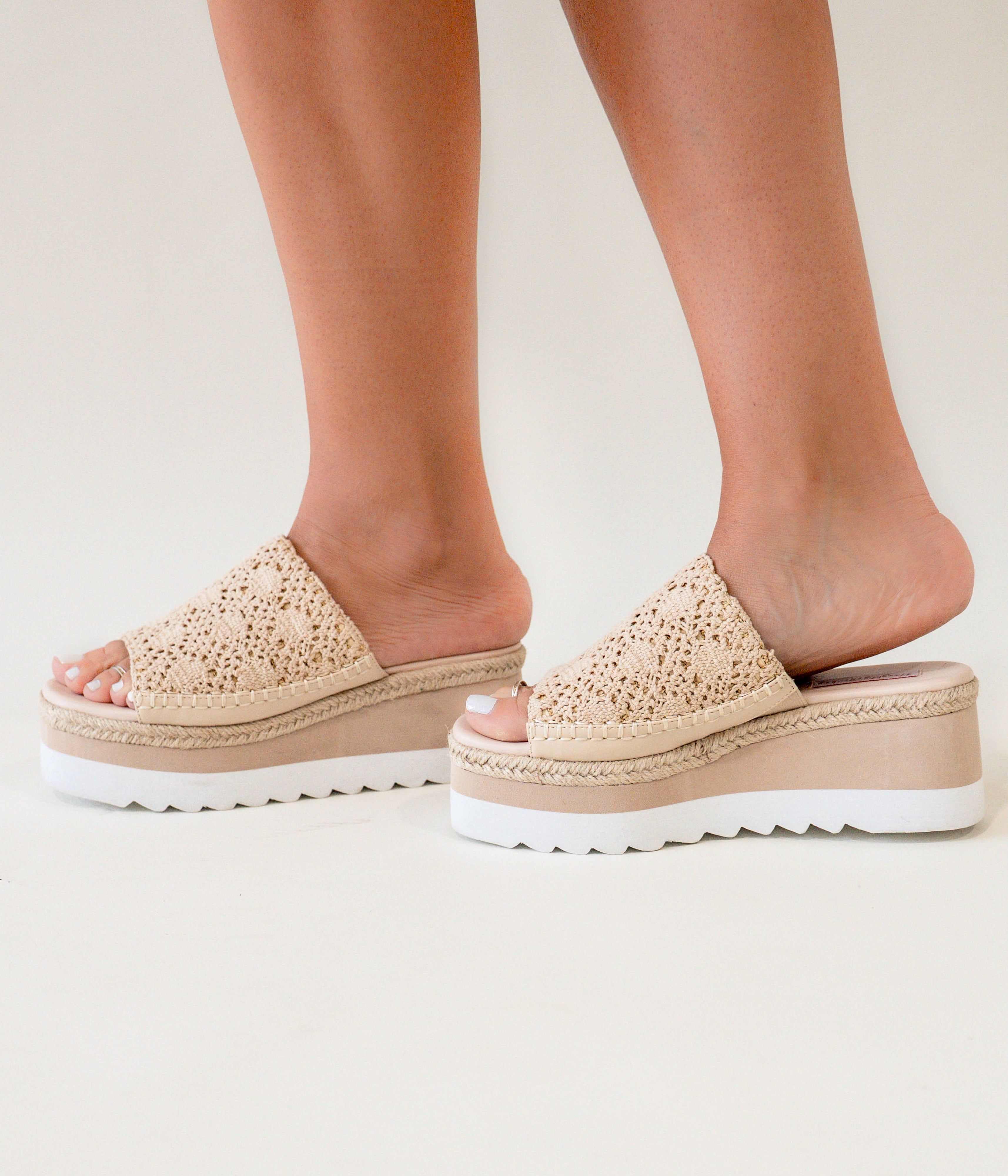 Ophelia Cream Wedges With Cork Underlay And Leather Lining Naughty Monkey