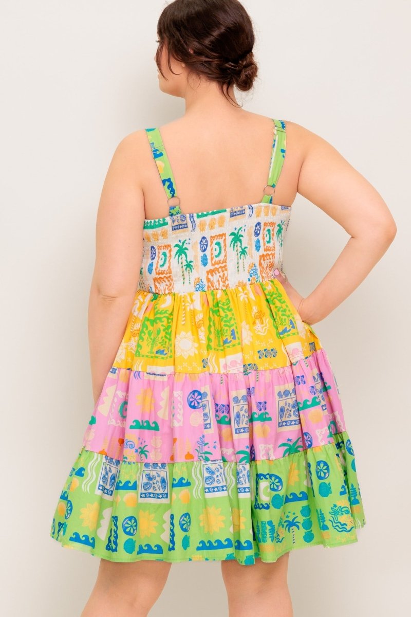 OUT OF OFFICE GREEN WOVEN MINI DRESS - Love Salve
