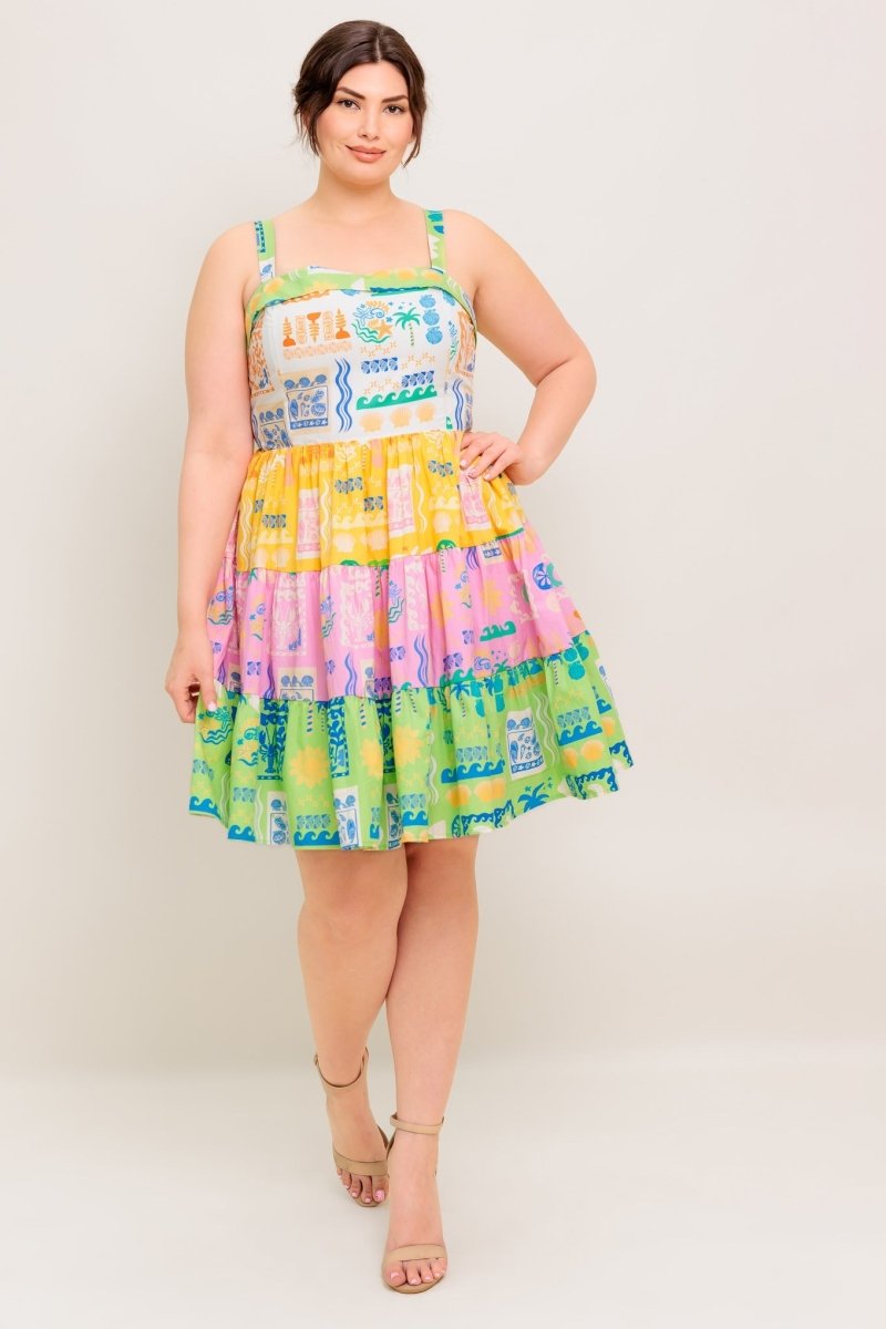 OUT OF OFFICE GREEN WOVEN MINI DRESS - Love Salve