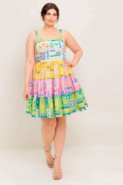 OUT OF OFFICE GREEN WOVEN MINI DRESS - Love Salve