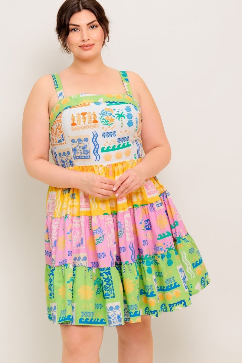 OUT OF OFFICE GREEN WOVEN MINI DRESS - Love Salve