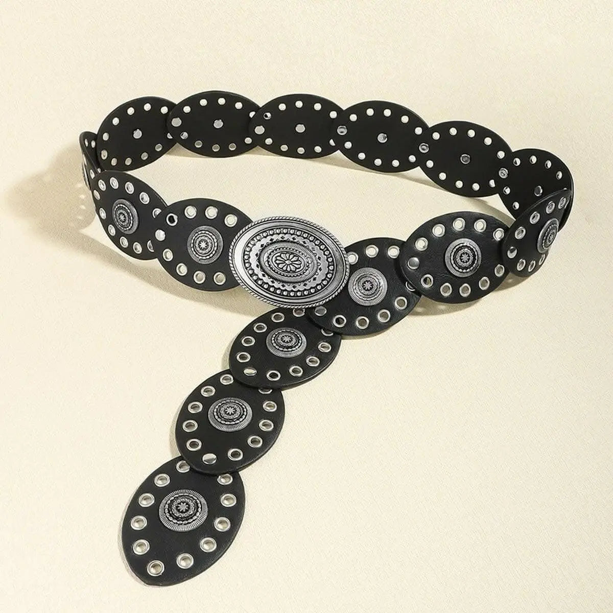 Stylish Oval Buckle Belt - 24.4