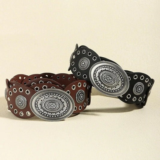 Stylish Oval Buckle Belt - 24.4" - Love Salve 