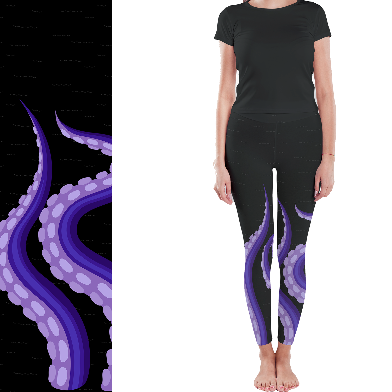 Midnight Sucker Purple Tentacle Leggings with Pockets MM