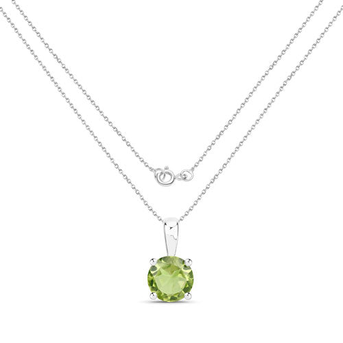 1.25 Carat Genuine Peridot .925 Sterling Silver Pendant