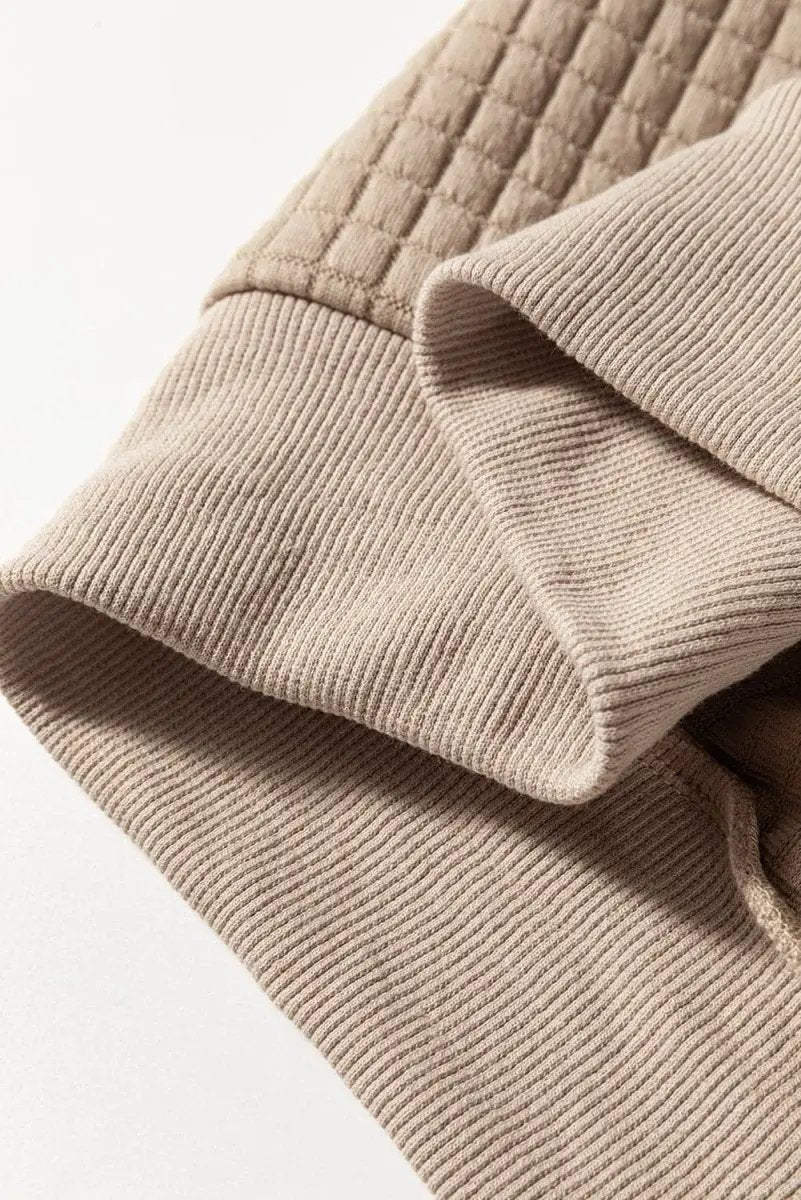 Parchment Leopard Quilted Patchwork Crew Neck Sweatshirt - Love Salve 