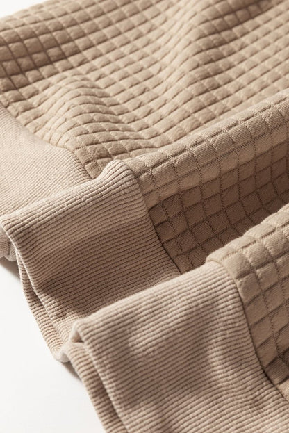 Parchment Leopard Quilted Patchwork Crew Neck Sweatshirt - Love Salve