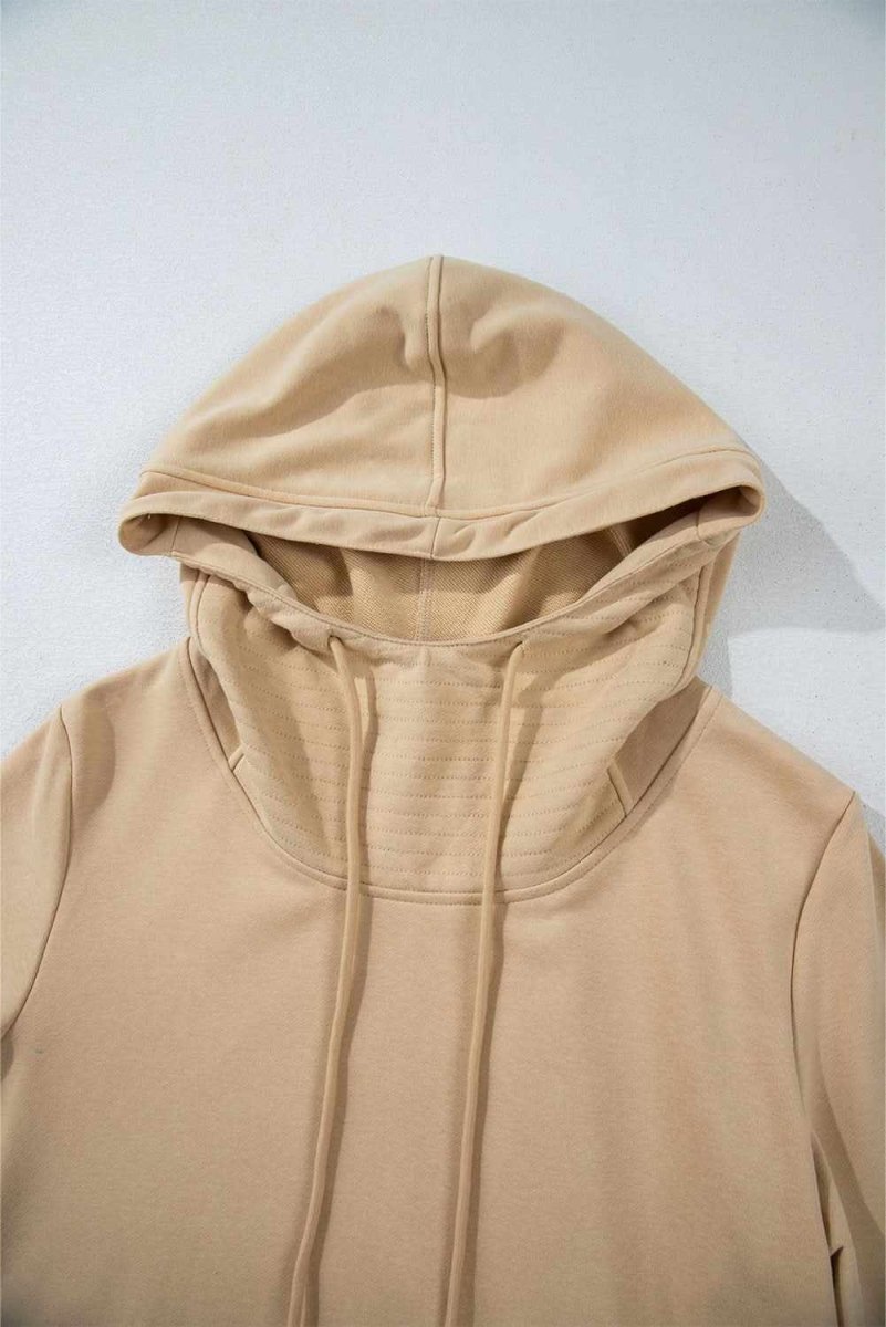 Parchment Zipped Pocket Cozy Drawstring Hoodie - Love Salve 
